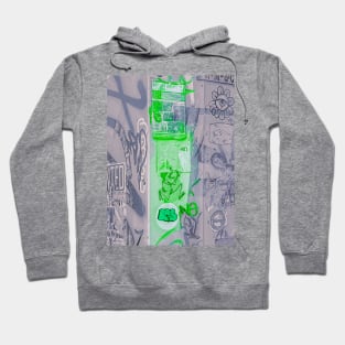 Street Art Fluo Green Soft Grey NYC Hoodie